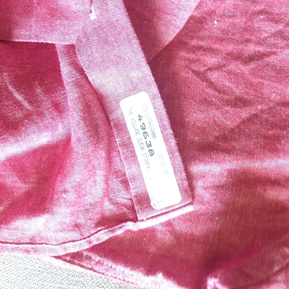 Banana Republic Red Linen/Cotton Button-Up Long-Sleeve Shirt Men's Medium